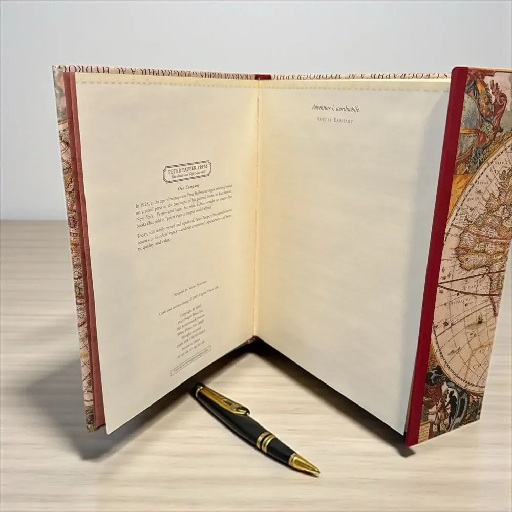 Old World Map Journal Peter Pauper Press Lined Pages Magnetic Closure Travel
